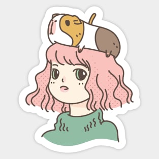 Guinea pig lady Sticker